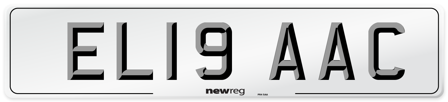 EL19 AAC Number Plate from New Reg